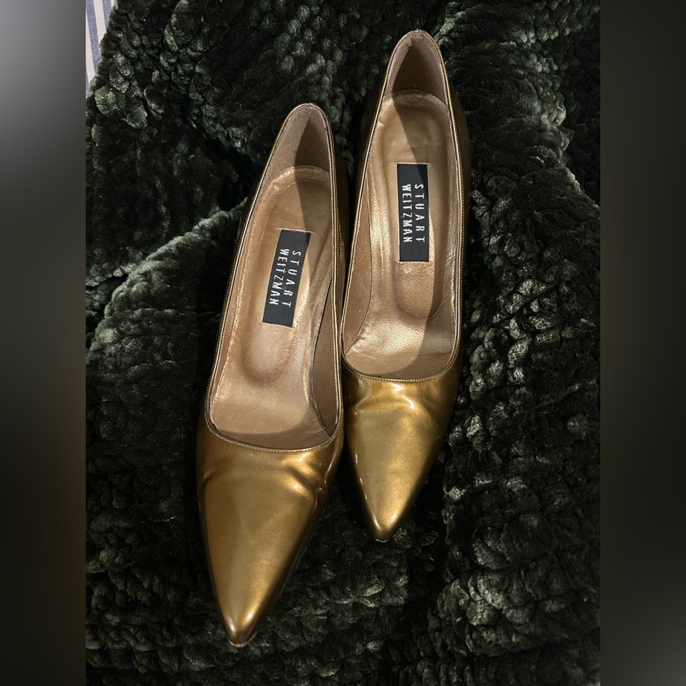 Stuart Weitzman Metallic Gold Heels
